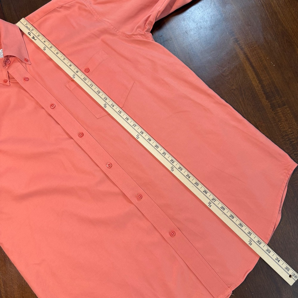 Wrangler 20X Mens Button Down Shirt Size L Salmon Coral Orange Western Cowboy - Picture 9 of 10